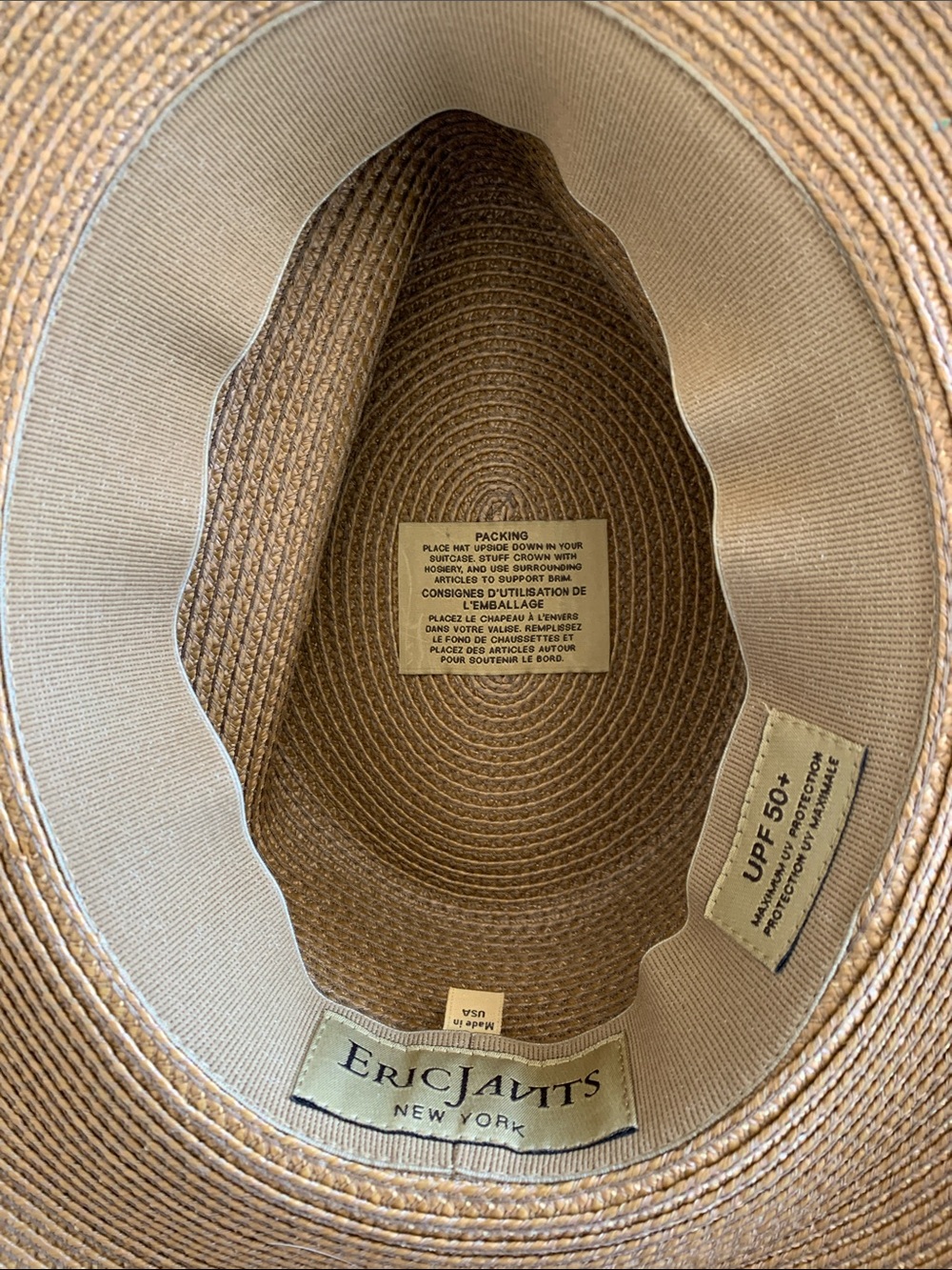 Eric Javits New York Squishee A-list Sun Hat. Woven Wide-Brim Straw Sun Hat - Picture 5 of 9